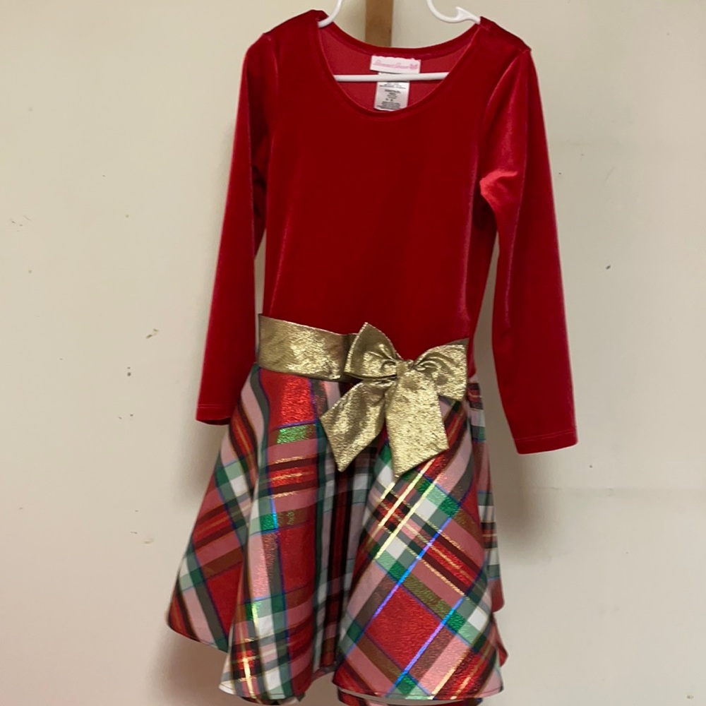 Bonnie Jean Big Girls Long Sleeves Velvet Hipster Dress Size 6